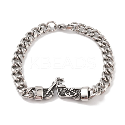 304 Stainless Steel Viking Lion Link Chain Bracelets for Men BJEW-B096-38AS-1