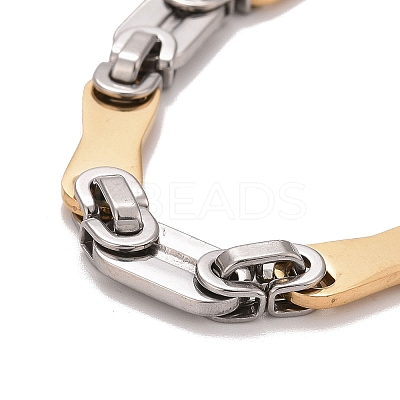PVD Vacuum Plating 201 Stainless Steel Bar Link Chain Bracelets LS-STAS-E160-01GP-1