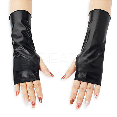 PU Leather Fingerless Gloves AJEW-WH20018-116A-1