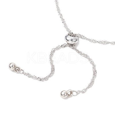 2Pcs 2 Colors 304 Stainless Steel Singapore Chain Bracelet Slider Making AJEW-JB01344-1