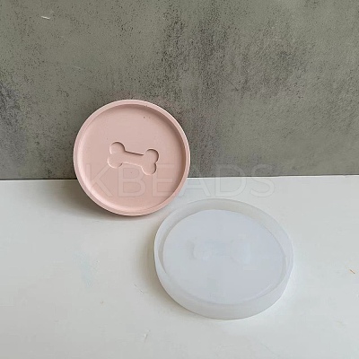 DIY Pet Theme Dog Bone Pattern Coaster Silicone Molds SIMO-P001-A02-1