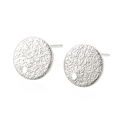 Hammered Brass Stud Earring Findings X-KK-S345-202P-1