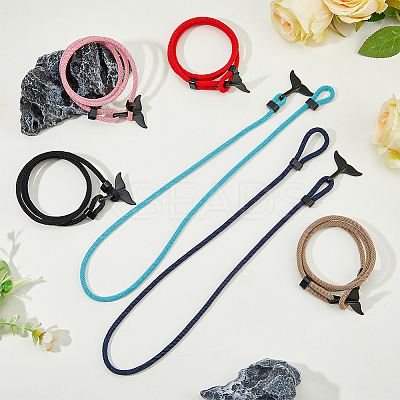 6Pcs 6 Colors Cotton Three Loops Wrap Bracelets Set BJEW-FI0001-66-1