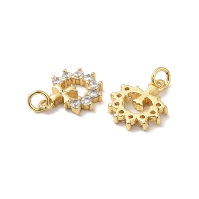 Rack Plating Brass Cubic Zirconia Pendants KK-K349-19G-1