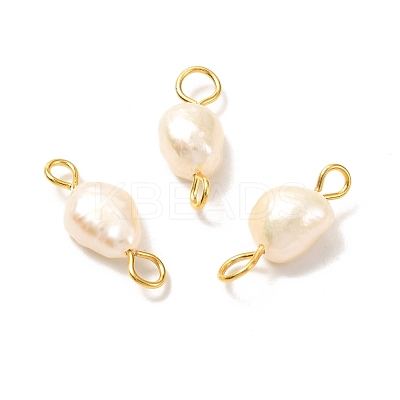 Natural Cultured Freshwater Pearl Beads Links Connectors PALLOY-JF00943-02-1