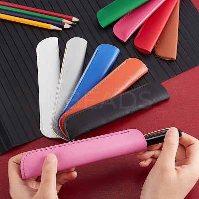 10Pcs 10 Colors PU Leather Pen Case AJEW-CA0002-25-1