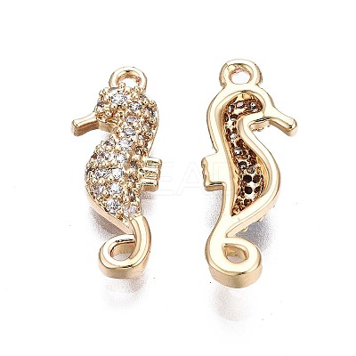 Brass Micro Pave Clear Cubic Zirconia Pendants KK-Q764-010-1