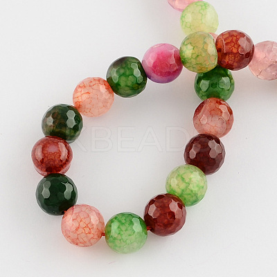 Colored Natural Dyed & Heated Multi-Color Agate Beads Strands G-R177-8mm-04-1