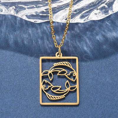 304 Stainless Steel Necklace LS-NJEW-D330-01G-12-1