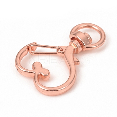 Heart Shape Zinc Alloy Swivel Lobster Clasps IFIN-WH0053-01RG-1