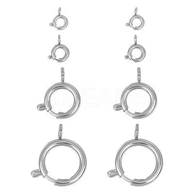 24Pcs 4 Styles 304 Stainless Steel Spring Ring Clasps STAS-GO0001-22-1