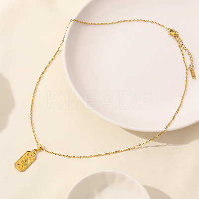 304 Stainless Steel Rectangle Pendant Necklaces LL9510-4-1
