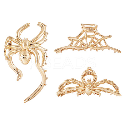 3Pcs 3 Style Halloween Alloy Claw Hair Clips for Women Girls AJEW-TA0001-91-1