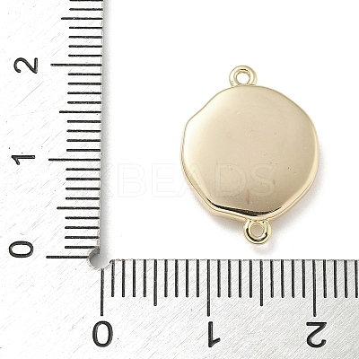 Brass Enamel Oval with Flower Connector Charms KK-M308-06G-01-1