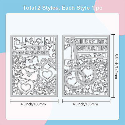 Carbon Steel Cutting Dies Stencils DIY-WH0309-1450-1