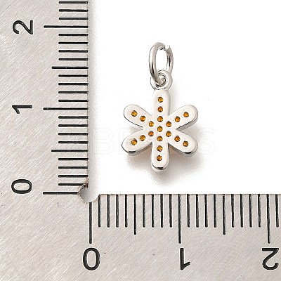Brass Micro Pave Orange Cubic Zirconia Pendants KK-L225-016P-1