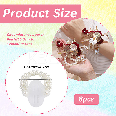 Plastic Imitation Pearl Stretch Bracelets AJEW-WH20064-04-1