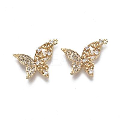 Brass Micro Pave Clear Cubic Zirconia Pendants KK-S355-008-NF-1