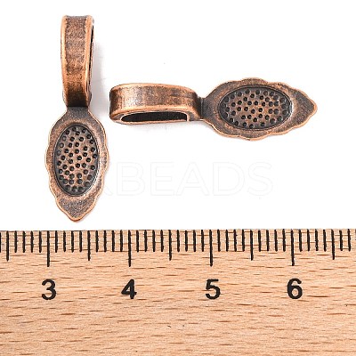 Tibetan Style Alloy Glue-on Flat Pad Bails RLF10728Y-NF-1
