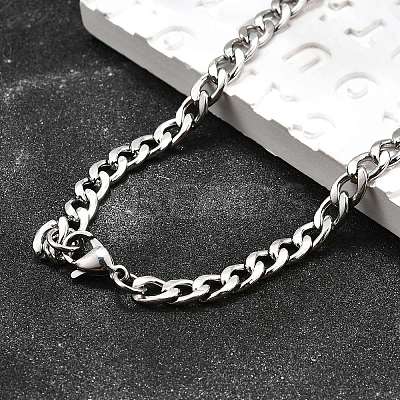 Non-Tarnish 304 Stainless Steel Curb Chain/Twisted Chain Necklace Making X-STAS-A028-N122P-1