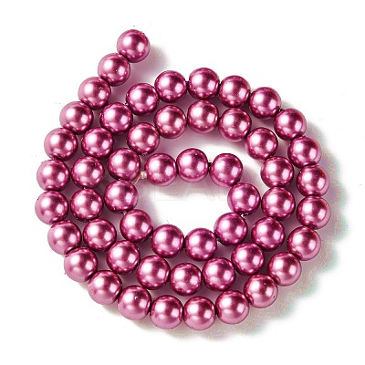 Eco-Friendly Glass Pearl Beads Strands HY-A008-8mm-RB027-1