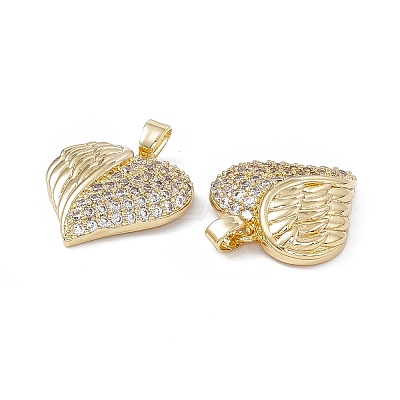 Brass Clear Cubic Zirconia Pendants KK-E068-VA126-2-1