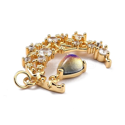 Brass Micro Pave Cubic Zirconia Pendants ZIRC-H122-04G-01-1