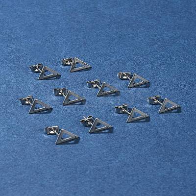 10Pcs 201 Stainless Steel Stud Earring Findings with Hole EJEW-FS0001-14A-1