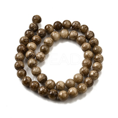 Natural Dyed Marble Beads Strands G-D315-A01-03-6mm-1