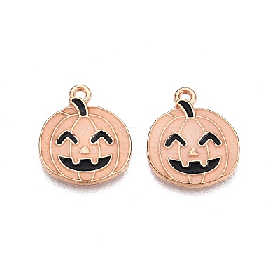Halloween Theme Rack Plating Luminous Alloy Enamel Pendants ENAM-N056-229G-1