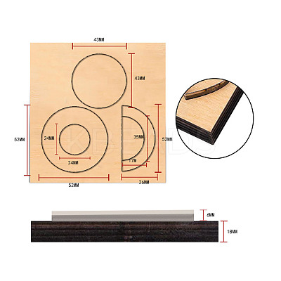 Geometric Wood Cutting Dies DIY-WH0169-08-1