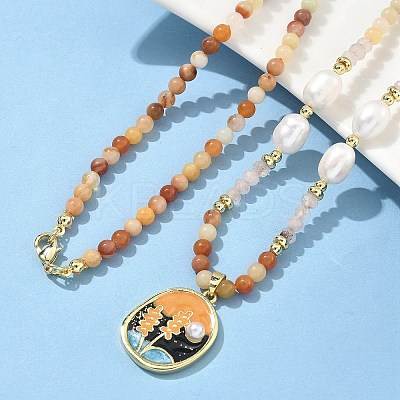 Natural Myanmar Jade Pendant Necklaces for Women NJEW-G165-01B-G-1