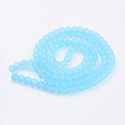 Baking Paint Transparent Glass Bead Strands GLAA-S031-8mm-21-1