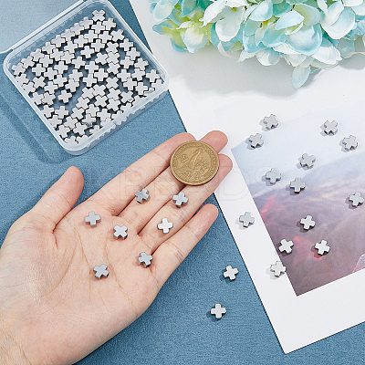 2 Strands Grade A Electroplate Non-magnetic Synthetic Hematite Cross Beads Strands G-DC0001-32-1