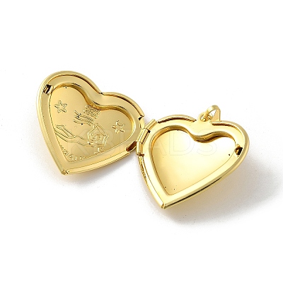12 Styles Brass Locket Pendants KK-C092-25G-1