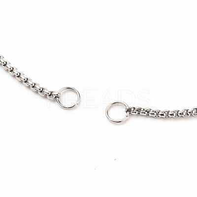 Tarnish Resistant 304 Stainless Steel Box Chains/Venice Chains Bracelets Making AJEW-JB00783-01-1
