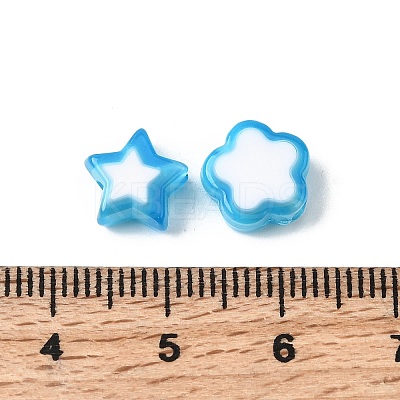 200Pcs 5 Styles Transparent Acrylic Beads TACR-FS0001-54E-1
