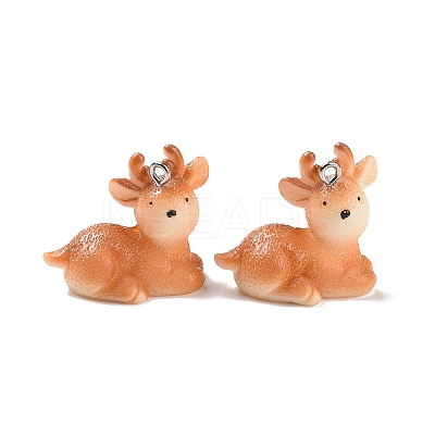 Christmas Opaque Resin Pendants LS-RESI-D057-06P-1