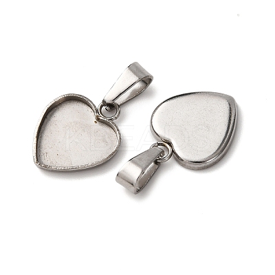 304 Stainless Steel Pendant Cabochon Settings LS-STAS-D379-02A-P-1