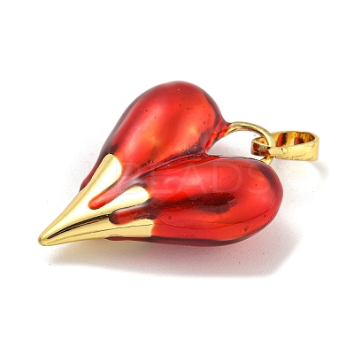 Rack Plating Brass With Enamel Pendants KK-I718-05G-1
