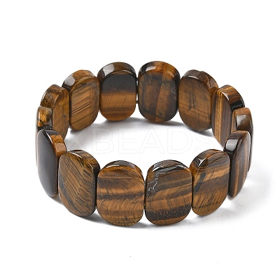 Natural Tiger Eye Beads Stretch Bracelets for Women Men BJEW-I323-02E-1