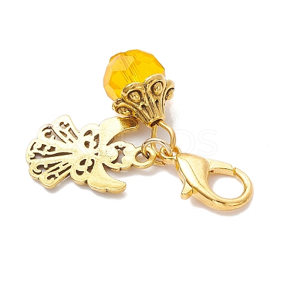 Tibetan Style Alloy Angel Pendant Decorations HJEW-JM03837-02-1