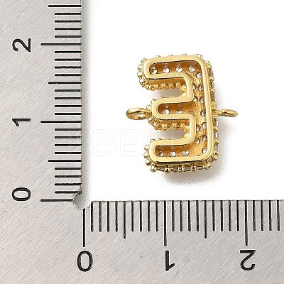 Brass Micro Pave Cubic Zirconia Letter Links KK-I717-04E-1
