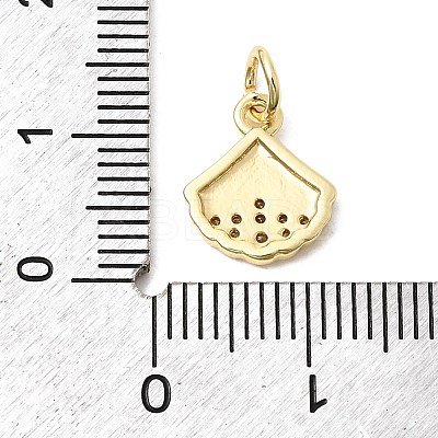 Brass Pave Clear Cubic Zirconia Pendants KK-G554-09B-G-1