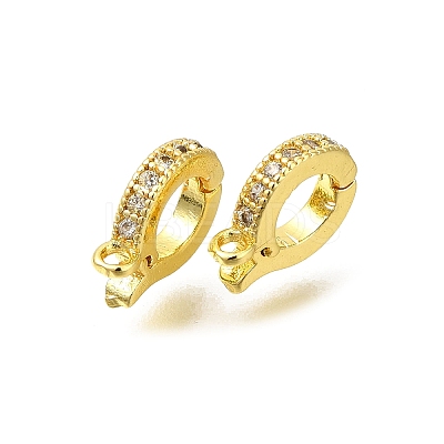 Rack Plating Brass Micro Pave Clear Cubic Zirconia Enhancer Shortener Bails KK-F883-12G-1