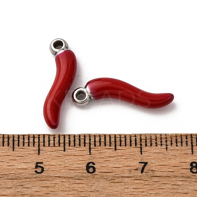 304 Stainless Steel Enamel Pendants LS-STAS-P406-19B-P-1