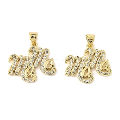 Mother's Day Brass Micro Pave Cubic Zirconia Pendants KK-M324-02H-G-1