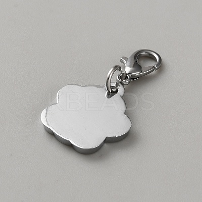 Zinc Alloy Enamel Glitter Powder Pendant Decoration HJEW-WH0001-14P-02-1