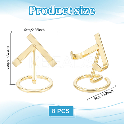 8Pcs Iron Crystal Mineral Display Holder ODIS-TW0001-01-1
