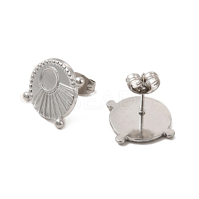 Non-Tarnish 304 Stainless Steel Stud Earring Cabochon Settings EJEW-I281-01P-1